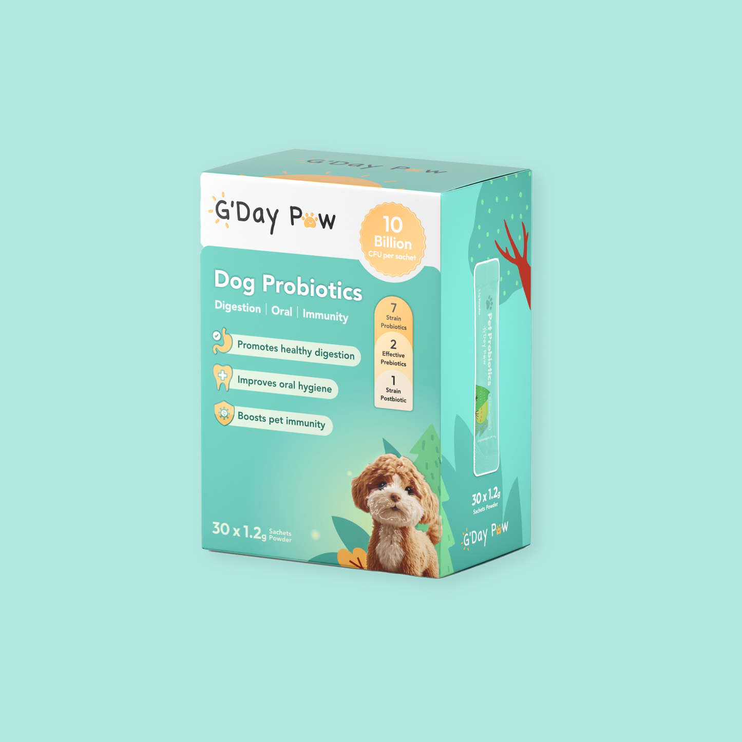 G’day Paw Dog Probiotics with 10 million CFU per sachet