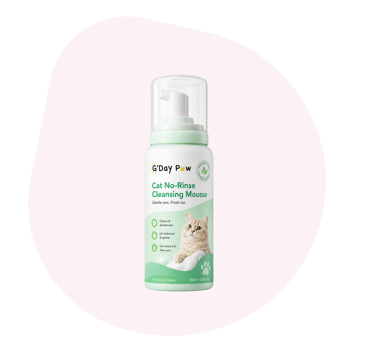 G'Day Paw Cat No-Rinse Cleansing Mousse