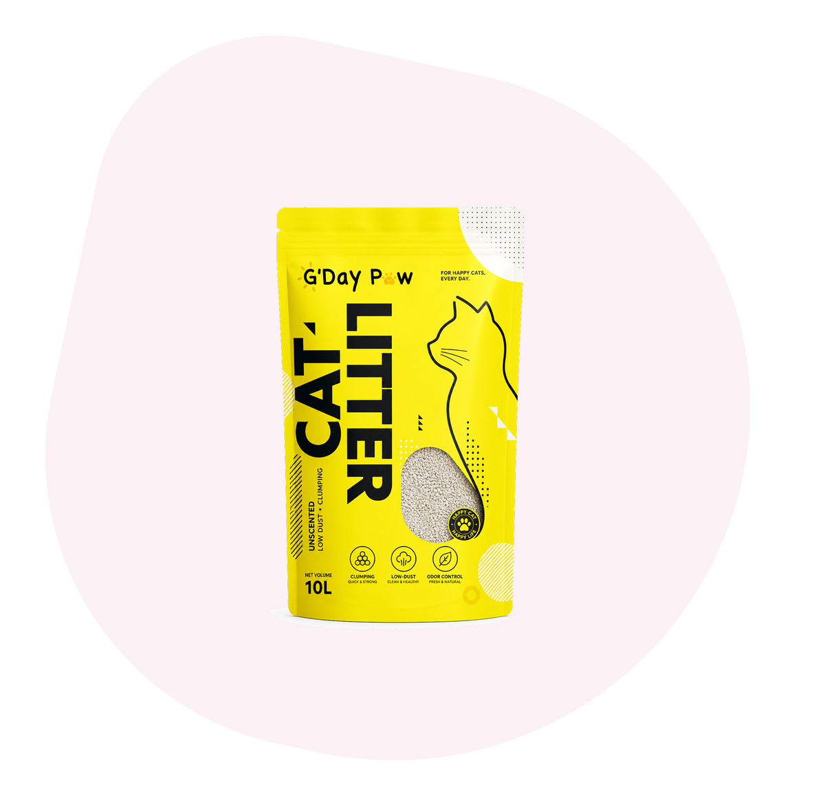 G'Day Paw Fragrance-Free Low-Dust Clumping Cat Litter